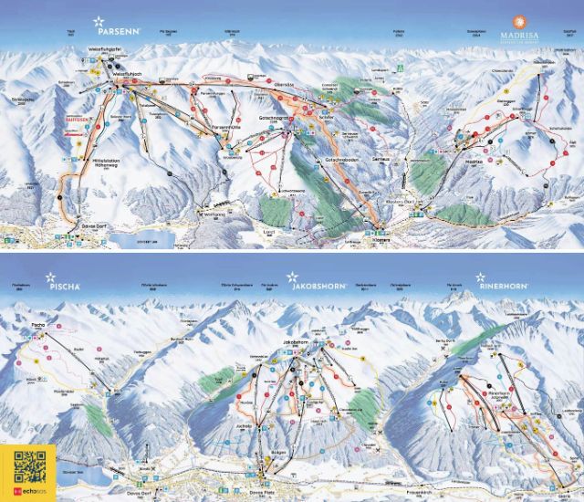 Davos mapa tras narciarskich